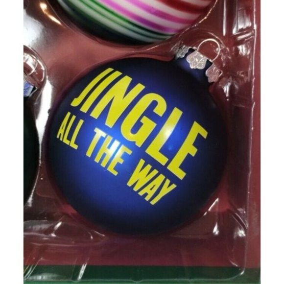 Tommy Hilfiger Fa La La Christmas Ornaments 4 Piece Set 3 inch Ball Exclusive - Picture 2 of 12